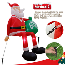 Load image into Gallery viewer, Giant 8FT LED Climbing Santa Inflatable – Premium Outdoor Christmas Decoration