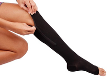 Load image into Gallery viewer, Zippered Compression Socks Support Stockings 20-30 mmHg