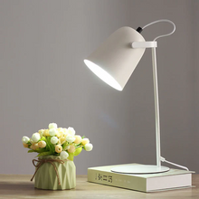 Load image into Gallery viewer, Nordic Macaron Color Creative Iron Bucket Design Light Table Lamp
