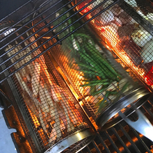 Load image into Gallery viewer, Stainless Steel Rolling BBQ Grill Basket