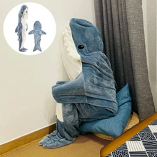 Load image into Gallery viewer, Shark Fleece Hooded Blanket