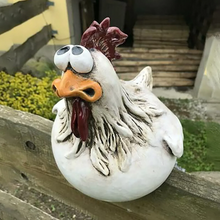 Load image into Gallery viewer, Funny Chicken Fence Decor – Resin Garden Statues