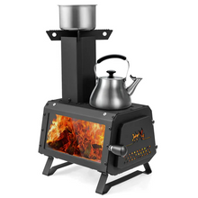 Load image into Gallery viewer, Portable Wood Burning Camping Cooking Heater Stove