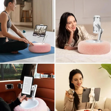 Load image into Gallery viewer, Fuzzy Tablet & Phone Pillow Stand – Multi-Angle Phone Holder for Bed, Car, and Couch