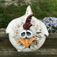 Load image into Gallery viewer, Funny Chicken Fence Decor – Resin Garden Statues