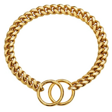 Load image into Gallery viewer, Dog Chain Collar, Black, Gold, Stainless Steel for Dogs Heavy Duty