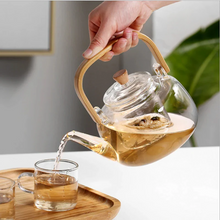 Load image into Gallery viewer, Glass Teapot Heat-Resistant Borosilicate Glass Teapot Boiling Teapot
