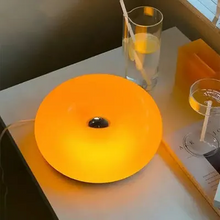 Load image into Gallery viewer, Donut Lamp – LED Dimmable Orange Table & Wall Lamp, Energy-Efficient Glass Light for Living Room, Bedroom, Dorm