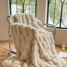 Load image into Gallery viewer, Winter Warm Rabbit Faux Fur Throw Blanket