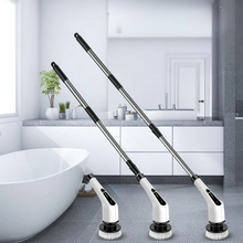 Load image into Gallery viewer, Electric Spin Power Scrubber Cordless Cleaning Brush Long Handle 7 Heads