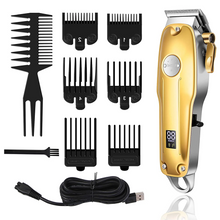 Load image into Gallery viewer, Professional Hair Clippers for men gold Set | Gold Hair Clippers Cordless