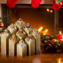 Load image into Gallery viewer, 9pcs Heaven Nativity Tree Pillar Statues