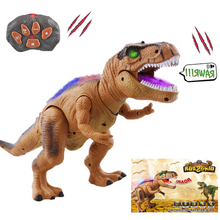 Load image into Gallery viewer, Remote Control T-Rex Dinosaur With LED Light Up, Walking & Roaring Realistic Dinosaur Toys