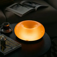 Load image into Gallery viewer, Donut Lamp – LED Dimmable Orange Table & Wall Lamp, Energy-Efficient Glass Light for Living Room, Bedroom, Dorm