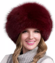 Load image into Gallery viewer, 100% Natural Fox Fur Hat Women Cap Thick Fur Cap Winter Warm Hat Female Fashion For Women Hat With Earmuffs Hat