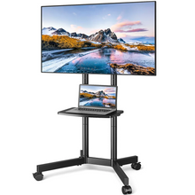 Load image into Gallery viewer, Rolling Tv Stand Mobile Cart With Shelf