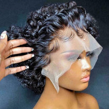 Load image into Gallery viewer, Premium Lace Front Short Curly Pixie Bob Human Hair Weave Wig