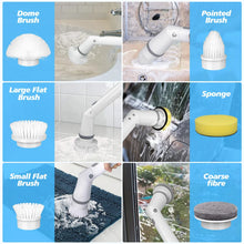 Load image into Gallery viewer, Electric Spin Power Scrubber Cordless Cleaning Brush Long Handle 7 Heads