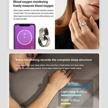 Load image into Gallery viewer, Titanium smart ring for men and women, designed to monitor blood pressure and track health metrics. Stylish and multifunctional.