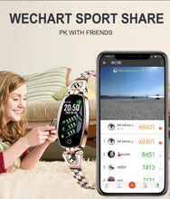 Load image into Gallery viewer, Waterproof Smart Fitness Bracelet w/ HR &amp; BP Monitor For Women
