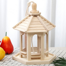 Load image into Gallery viewer, Wooden Transparent Household Bird Feeder
