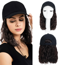 Load image into Gallery viewer, Heat Resistant Synthetic Wavy Wig Extension Baseball Cap
