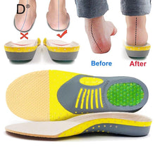 Load image into Gallery viewer, 2 pieces Premium Orthotic Gel Insoles Orthopedic Flat Foot Health Sole Pad For Shoes Insert Arch Support Pad For Plantar fasciitis Unisex
