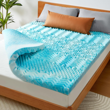 Load image into Gallery viewer, Premium Cooling Egg Crate Foam Mattress Topper

