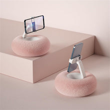 Load image into Gallery viewer, Fuzzy Pillow Phone Holder with Snack Bowl
