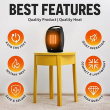 Load image into Gallery viewer, Portable Electric Space Heater Super Quiet Oscillating Heater Fan Thermostat
