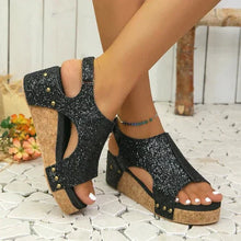 Load image into Gallery viewer, Women's Leather Platform Wedge Orthopedic Sandals
