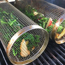 Load image into Gallery viewer, Stainless Steel Rolling BBQ Grill Basket
