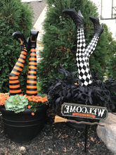Load image into Gallery viewer, Witch Leg Stakes, Set Of Two Yard Halloween Decoration
