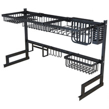 Load image into Gallery viewer, 34.6" Stainless Steel Black Dish Drying Rack Over Kitchen Sink, Dishes and Utensils Draining Shelf
