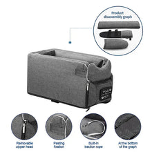 Load image into Gallery viewer, Pet Armrest Safety Seat - Pet Car Seat Travel Bag Suitable for Small Dogs and Cats
