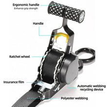 Load image into Gallery viewer, 2-set Retractable Ratchet Straps
