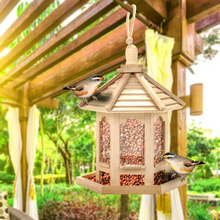 Load image into Gallery viewer, Wooden Transparent Household Bird Feeder
