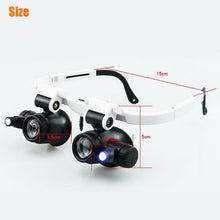 Load image into Gallery viewer, Headband Head Magnifier 8 Lens LED Light Jeweler Glasses
