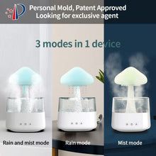 Load image into Gallery viewer, 2-in-1 Desk Light Humidifier Rain Cloud Aromatherapy Essential Oil Zen Diffuser &amp; Raining Cloud Night Light Mushroom Lamp
