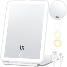Load image into Gallery viewer, Travel Lighted Makeup Mirror With Magnification
