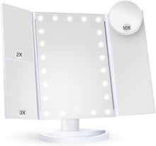 Load image into Gallery viewer, Tri-Fold Led Makeup Mirror With Light
