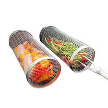 Load image into Gallery viewer, Stainless Steel Rolling BBQ Grill Basket
