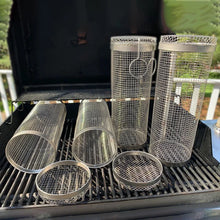 Load image into Gallery viewer, Stainless Steel Rolling BBQ Grill Basket
