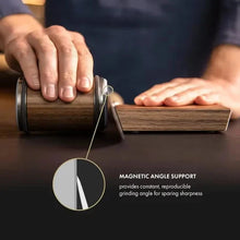 Load image into Gallery viewer, Tumbler Knife Sharpener with Adjustable Angle and Smooth Rolling Action for Precision Sharpening - Ceramic Polishing Disc to Sharpen and Polish Knives
