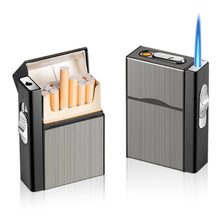 Load image into Gallery viewer, Metal Cigarette Case With Lighter
