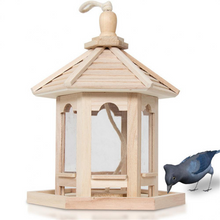 Load image into Gallery viewer, Wooden Transparent Household Bird Feeder
