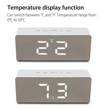 Load image into Gallery viewer, Digital Alarm Clock Smart Mirror Desktop Bedside Nightlight
