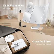 Load image into Gallery viewer, Tri-Fold Led Makeup Mirror With Light
