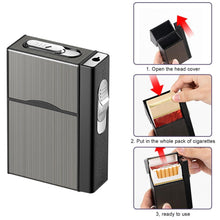 Load image into Gallery viewer, Metal Cigarette Case With Lighter
