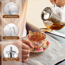 Load image into Gallery viewer, Blooming And Loose Leaf 1000ml Glass Teapot With Removable Infuser
